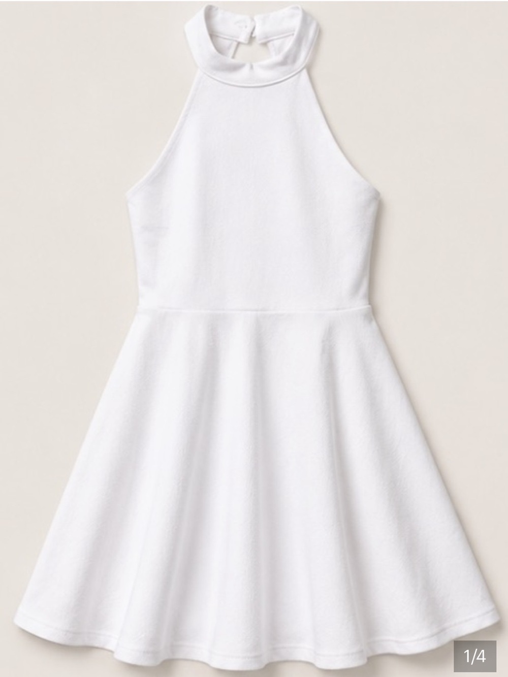 Un Deux Trois White Halter-Style Kids Dress